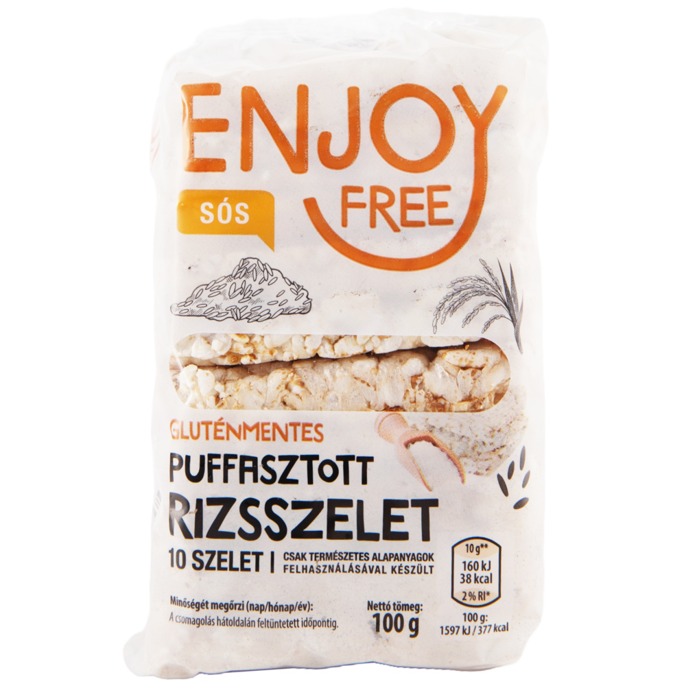 Roksh HU adatminta: ENJOY FREE! Sós puffasztott rizsszelet, 100g