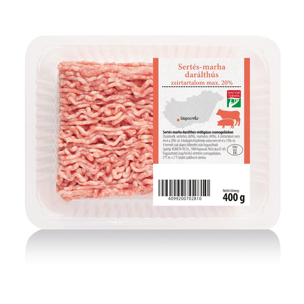 Roksh HU adatminta: HÚSMESTER Sertés-marha darált hús zsírtartalom: max 20%, 400 g