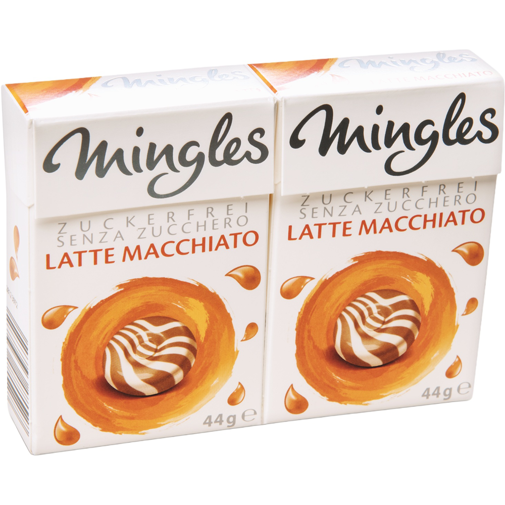 Roksh HU adatminta: MINGLES Cukormentes cukorka Latte Macchiato, 2 x 44 g
