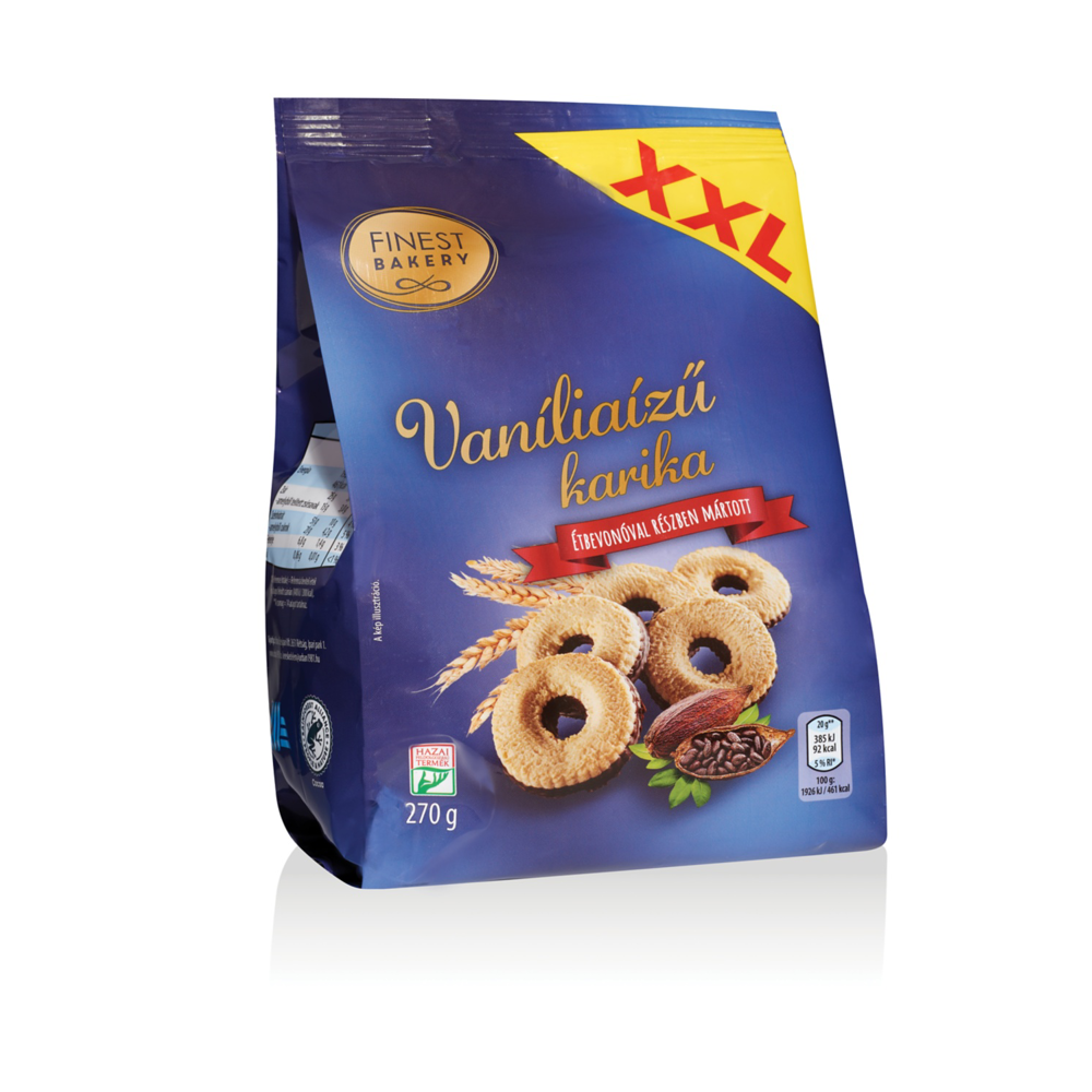 Roksh HU adatminta: FINEST BAKERY Vaníliaízű karika, 270 g
